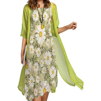 2024 Europe and the United States summer new women's casual dress two-piece set of printed round neck slim dress women