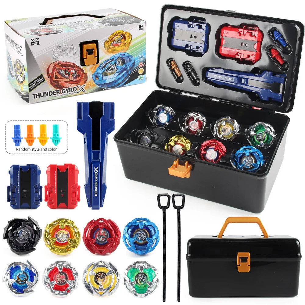 8 PCS BX-01/02/03/04 BX00-01/02/03/04 Bey X with Grip and Launchers Tool Box Set Toys