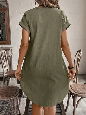 Women's Summer Casual Shirt Dress Long Sleeve Loose Fit Mini Dress Fashionable And Comfortable Clothing