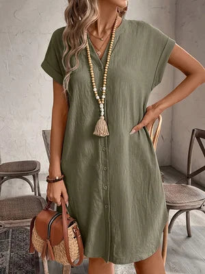 Women's Summer Casual Shirt Dress Long Sleeve Loose Fit Mini Dress Fashionable And Comfortable Clothing