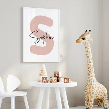 3pcs Personalized Name Custom Cartoon Animals Elephant Lion Wall Art Print Picture Living Room Kids Girl Room Home Decor Gift
