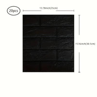 20pcs 3D Wall Tile Stickers - Self-Adhesive Waterproof Foam Peel-Cut For Kitchen Bathroom Decor | 24-hour Shipping