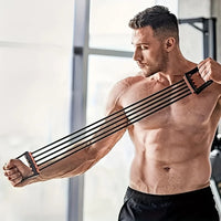 5-Tube Chest Expander Resistance Band Adjustable Arm Strength Trainer for Muscle Building Bodybuilding Home Gym Workout